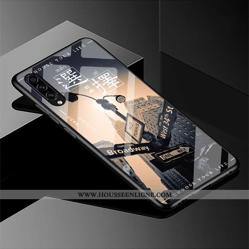 Housse Samsung Galaxy A50s Verre Personnalité Tout Compris Coque Bleu Marin Paysage Incassable Bleu 