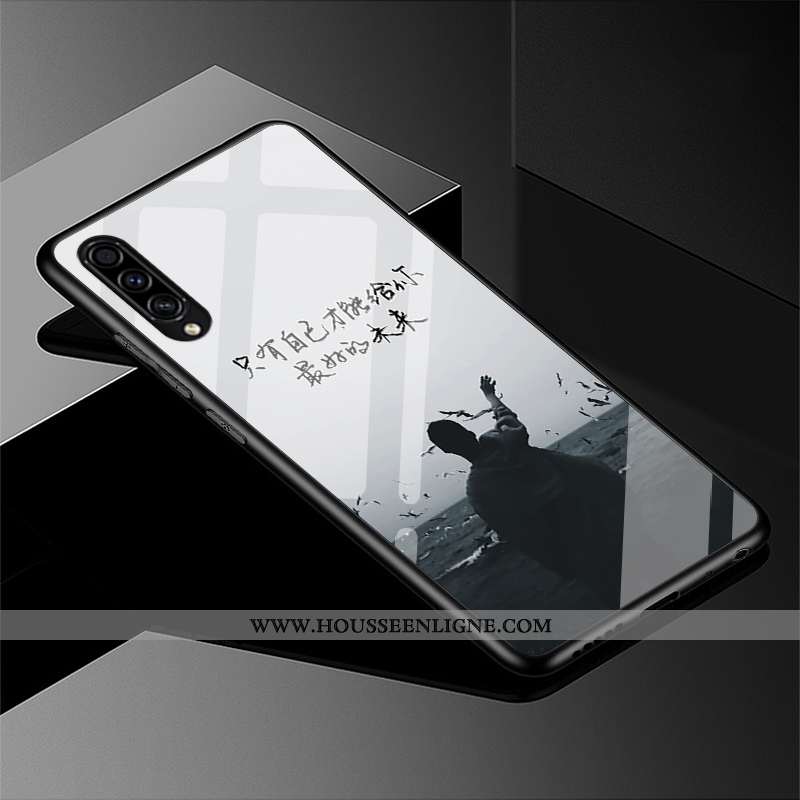 Housse Samsung Galaxy A50s Verre Personnalité Tout Compris Coque Bleu Marin Paysage Incassable Bleu 