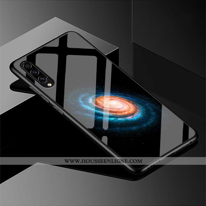 Housse Samsung Galaxy A50s Verre Personnalité Tout Compris Coque Bleu Marin Paysage Incassable Bleu 