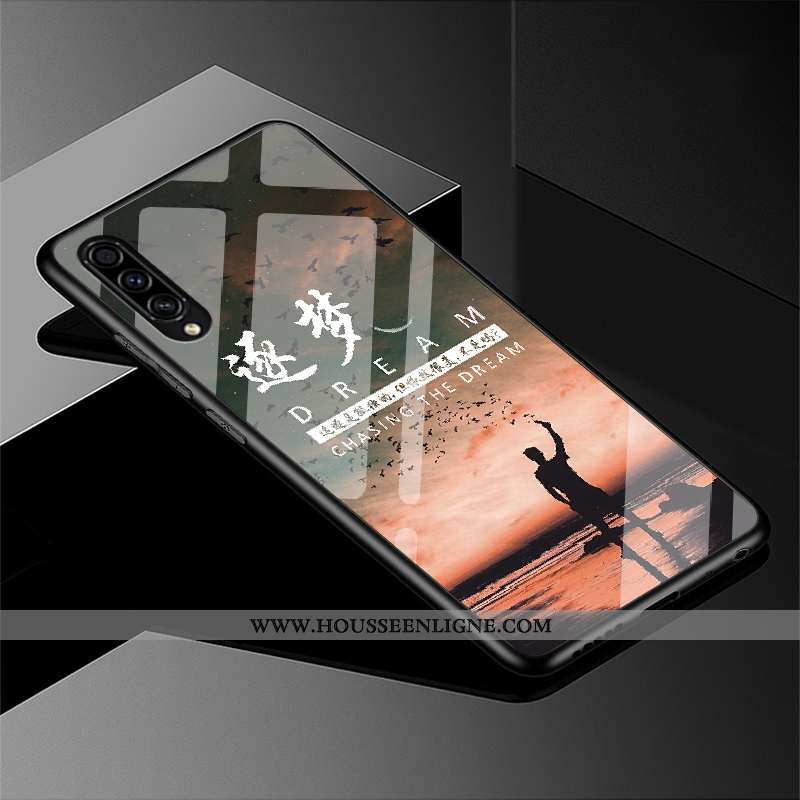Housse Samsung Galaxy A50s Verre Personnalité Tout Compris Coque Bleu Marin Paysage Incassable Bleu 