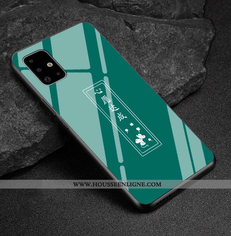 Housse Samsung Galaxy A51 Fluide Doux Mode Coque Créatif Étui Incassable Style Chinois Verte