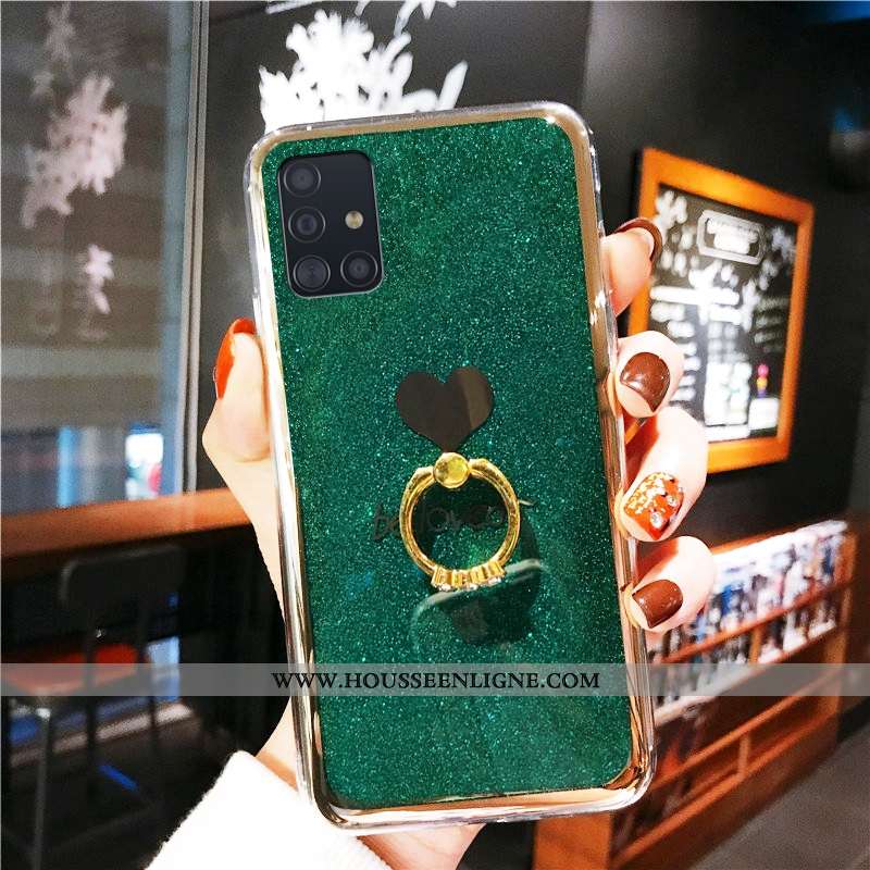 Housse Samsung Galaxy A51 Protection Personnalité Tout Compris Vert Rose Incassable Téléphone Portab