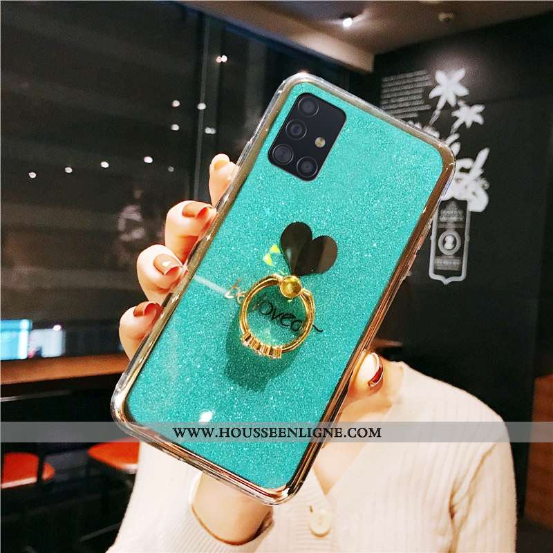 Housse Samsung Galaxy A51 Protection Personnalité Tout Compris Vert Rose Incassable Téléphone Portab