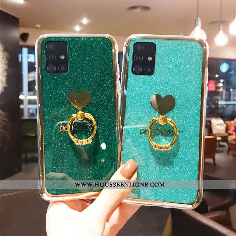 Housse Samsung Galaxy A51 Protection Personnalité Tout Compris Vert Rose Incassable Téléphone Portab