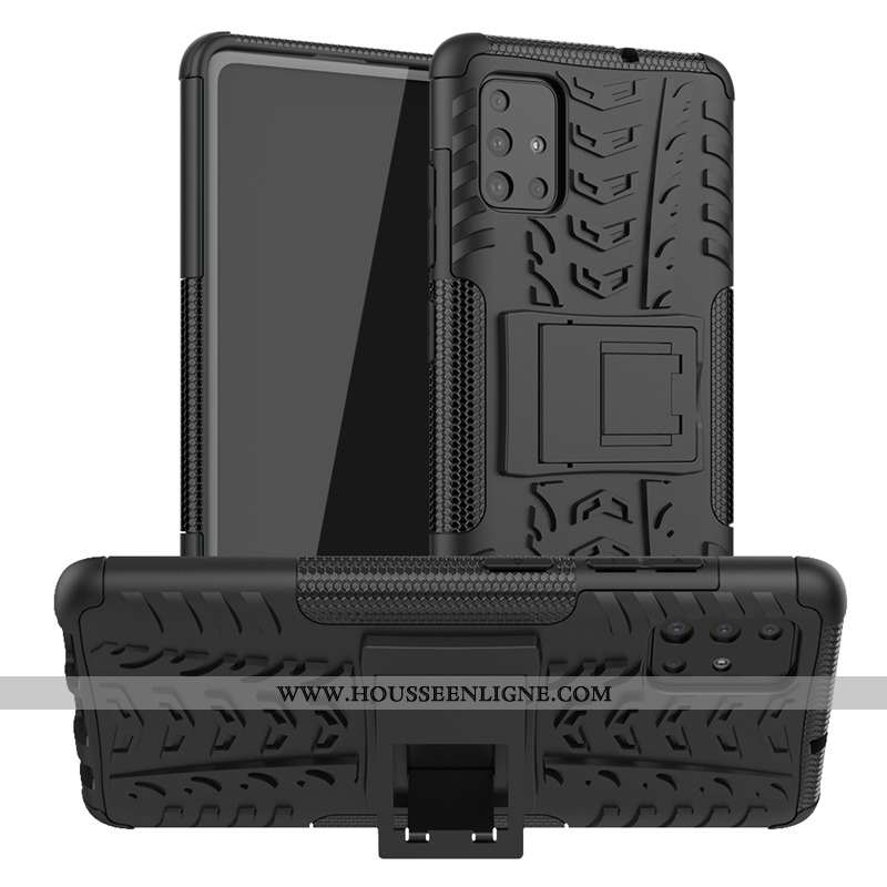 Housse Samsung Galaxy A51 Tendance Silicone Tout Compris Incassable Net Rouge Protection Étoile Noir