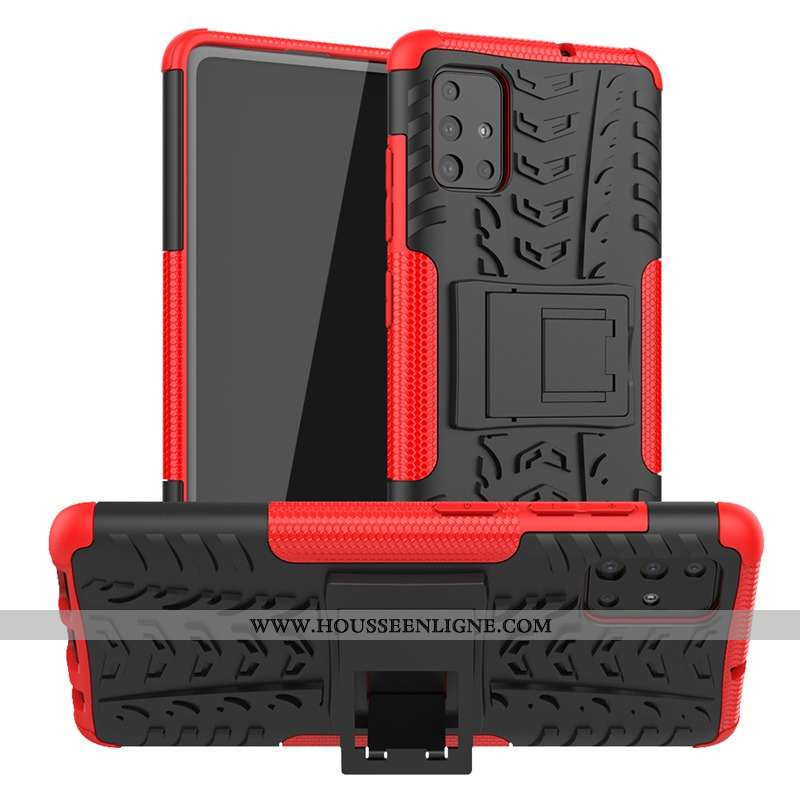 Housse Samsung Galaxy A51 Tendance Silicone Tout Compris Incassable Net Rouge Protection Étoile Noir