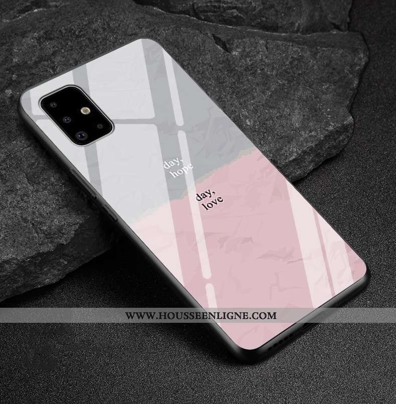 Housse Samsung Galaxy A51 Verre Personnalité Étoile Incassable Fluide Doux Personnalisé Amoureux Rou