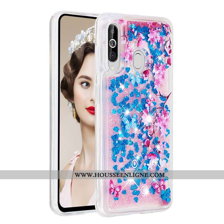 Housse Samsung Galaxy A60 Dessin Animé Tendance Incassable Étui Tout Compris Coque Quicksand Bleu