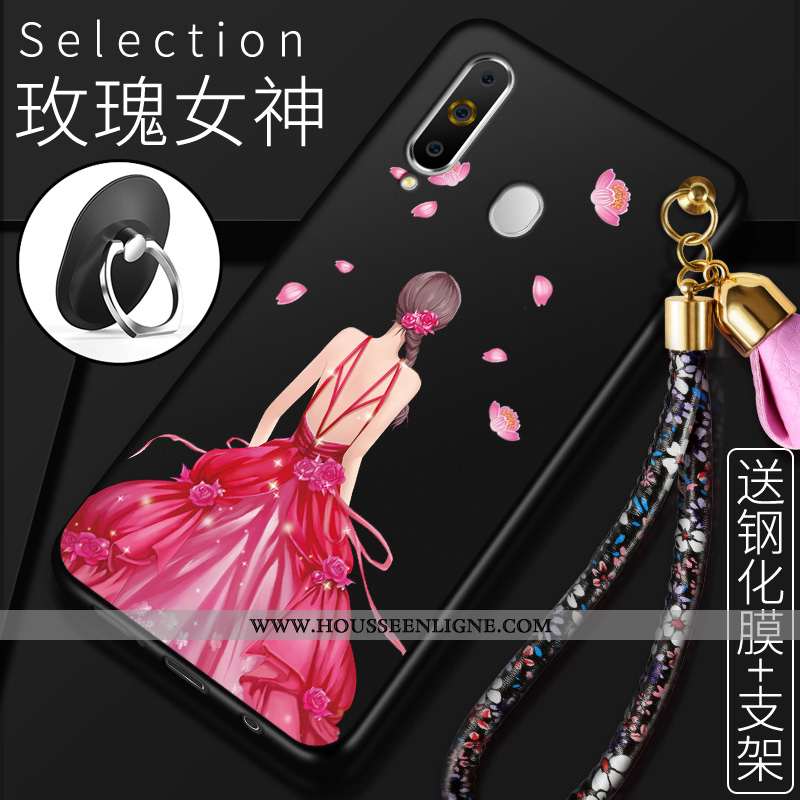 Housse Samsung Galaxy A60 Fluide Doux Protection Étui Incassable Étoile Coque Rouge