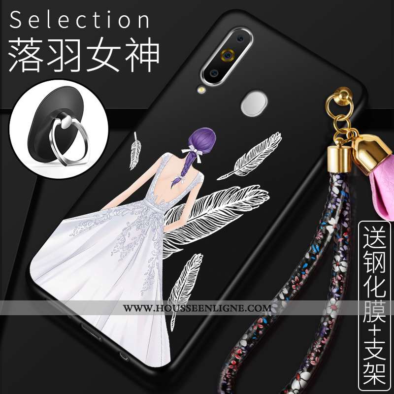Housse Samsung Galaxy A60 Fluide Doux Protection Étui Incassable Étoile Coque Rouge