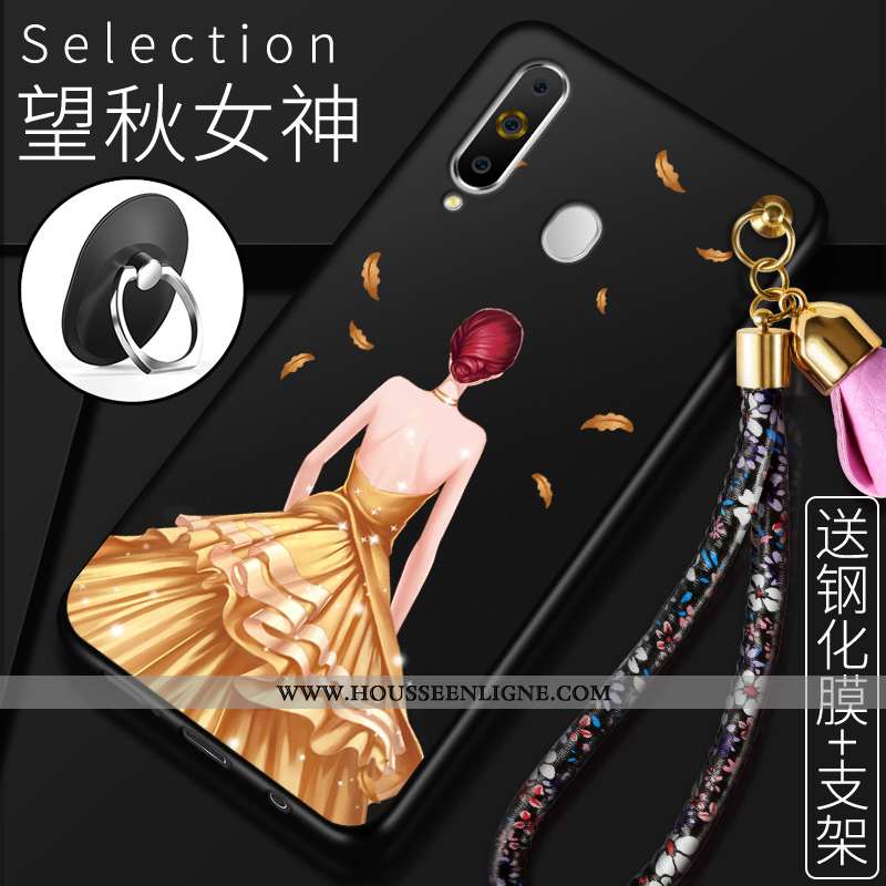 Housse Samsung Galaxy A60 Fluide Doux Protection Étui Incassable Étoile Coque Rouge