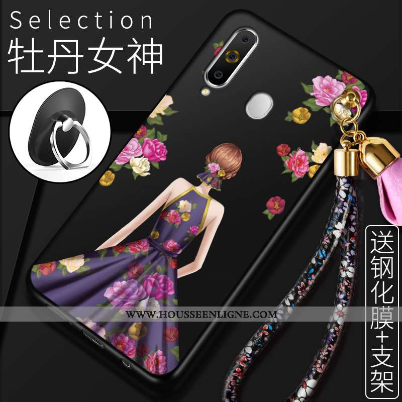 Housse Samsung Galaxy A60 Fluide Doux Protection Étui Incassable Étoile Coque Rouge