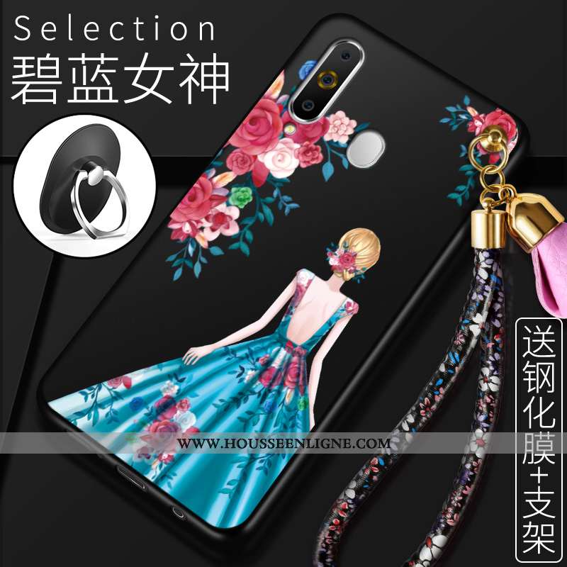 Housse Samsung Galaxy A60 Fluide Doux Protection Étui Incassable Étoile Coque Rouge