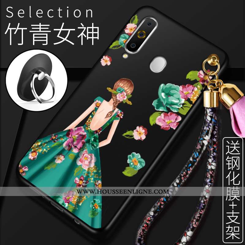 Housse Samsung Galaxy A60 Fluide Doux Protection Étui Incassable Étoile Coque Rouge