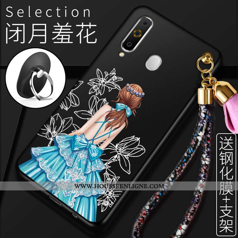 Housse Samsung Galaxy A60 Fluide Doux Protection Étui Incassable Étoile Coque Rouge