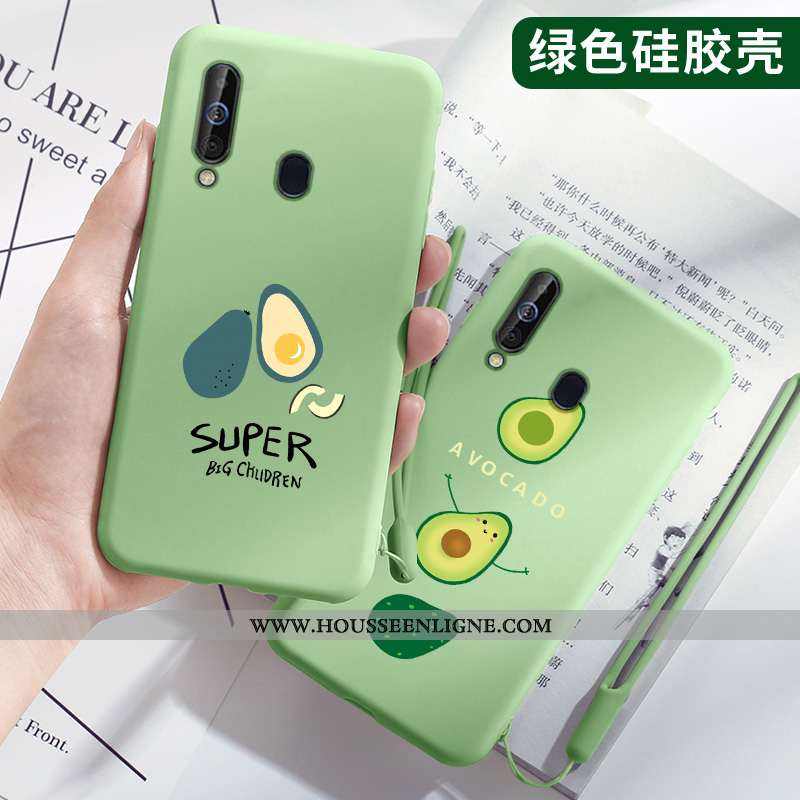 Housse Samsung Galaxy A60 Fluide Doux Silicone Tendance Protection Petit Légère Vert Verte