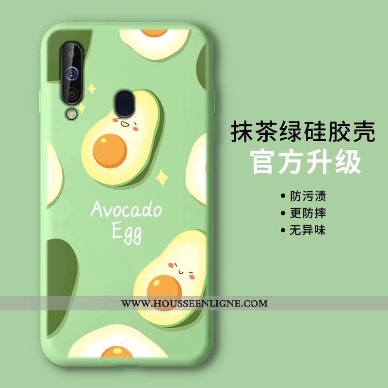 Housse Samsung Galaxy A60 Fluide Doux Silicone Tendance Protection Petit Légère Vert Verte