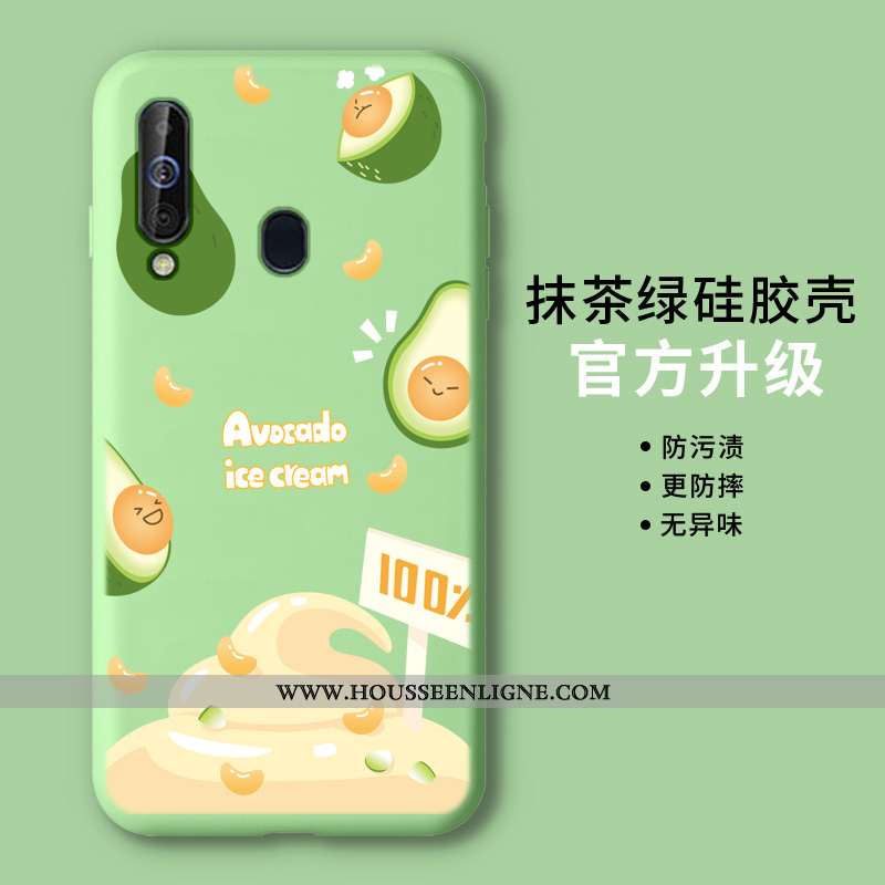 Housse Samsung Galaxy A60 Fluide Doux Silicone Tendance Protection Petit Légère Vert Verte