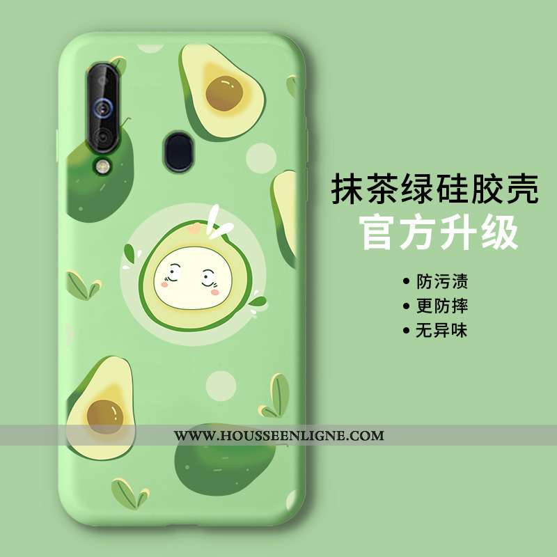 Housse Samsung Galaxy A60 Fluide Doux Silicone Tendance Protection Petit Légère Vert Verte