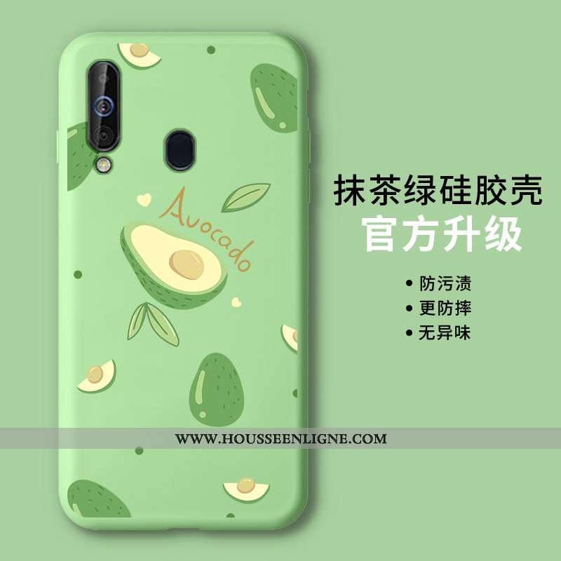Housse Samsung Galaxy A60 Fluide Doux Silicone Tendance Protection Petit Légère Vert Verte
