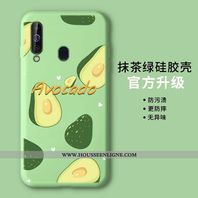Housse Samsung Galaxy A60 Fluide Doux Silicone Tendance Protection Petit Légère Vert Verte