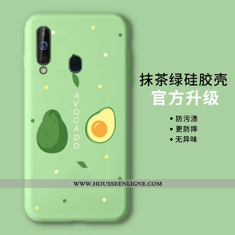 Housse Samsung Galaxy A60 Fluide Doux Silicone Tendance Protection Petit Légère Vert Verte