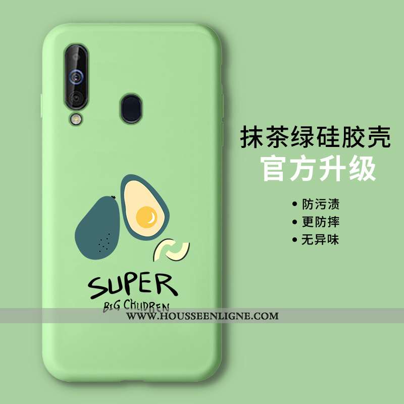 Housse Samsung Galaxy A60 Fluide Doux Silicone Tendance Protection Petit Légère Vert Verte