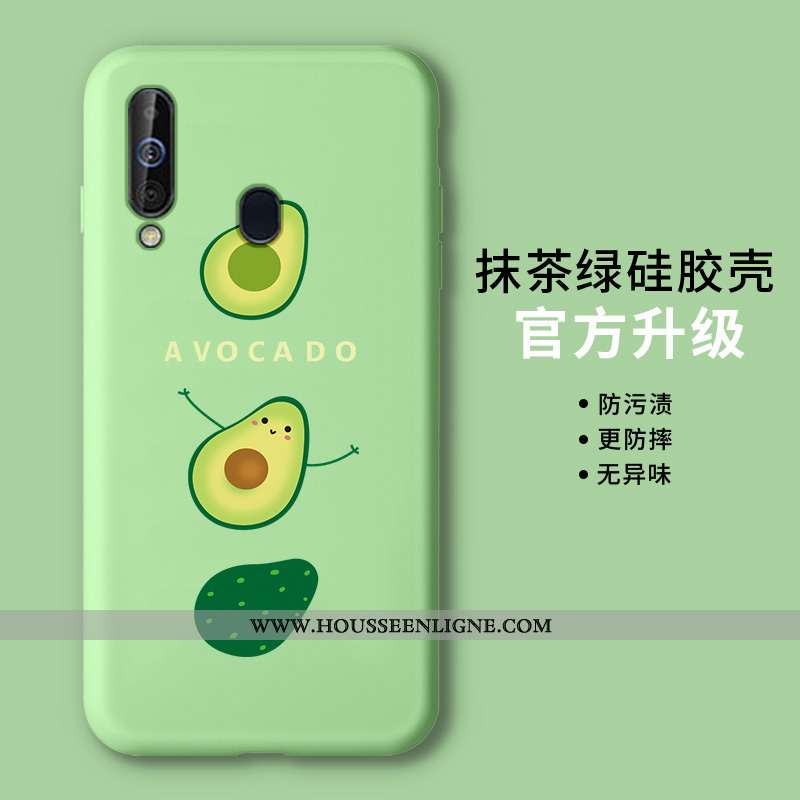 Housse Samsung Galaxy A60 Fluide Doux Silicone Tendance Protection Petit Légère Vert Verte