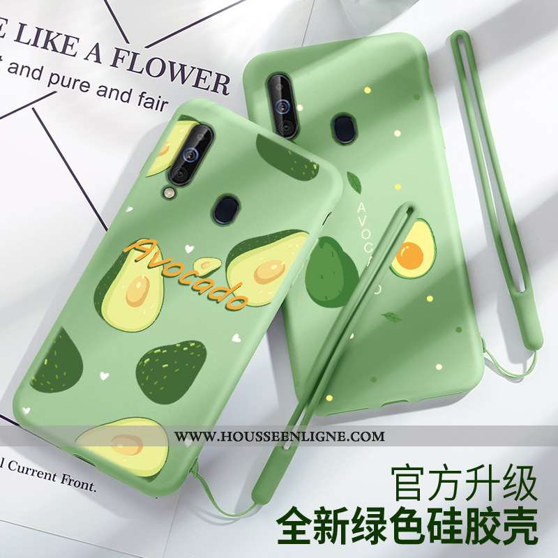 Housse Samsung Galaxy A60 Fluide Doux Silicone Tendance Protection Petit Légère Vert Verte