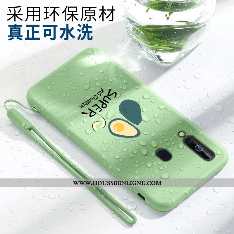 Housse Samsung Galaxy A60 Fluide Doux Silicone Tendance Protection Petit Légère Vert Verte