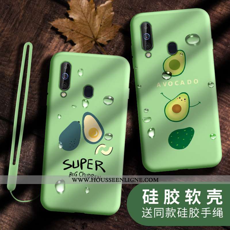 Housse Samsung Galaxy A60 Fluide Doux Silicone Tendance Protection Petit Légère Vert Verte