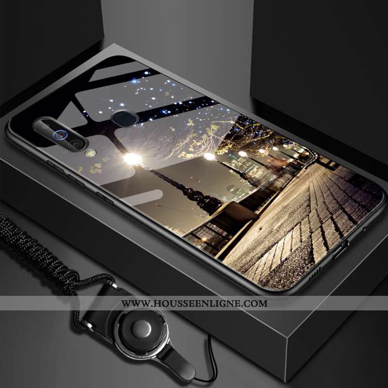 Housse Samsung Galaxy A60 Fluide Doux Silicone Étoile Étui Personnalisé Verre Téléphone Portable Noi