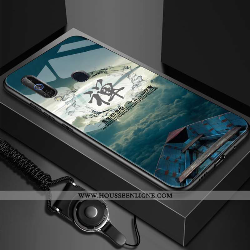 Housse Samsung Galaxy A60 Fluide Doux Silicone Étoile Étui Personnalisé Verre Téléphone Portable Noi