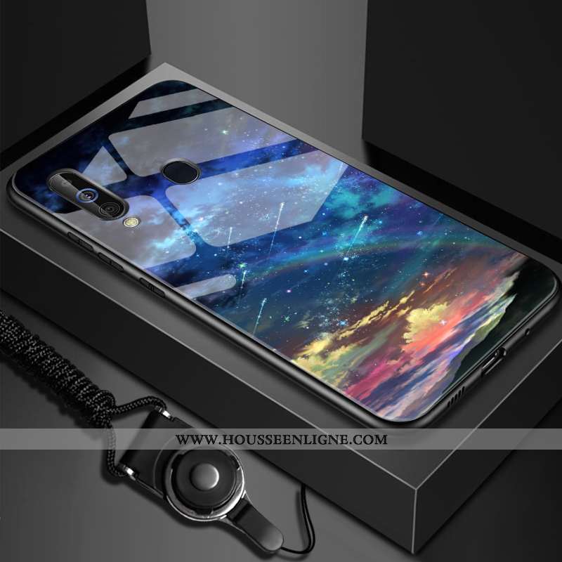 Housse Samsung Galaxy A60 Fluide Doux Silicone Étoile Étui Personnalisé Verre Téléphone Portable Noi