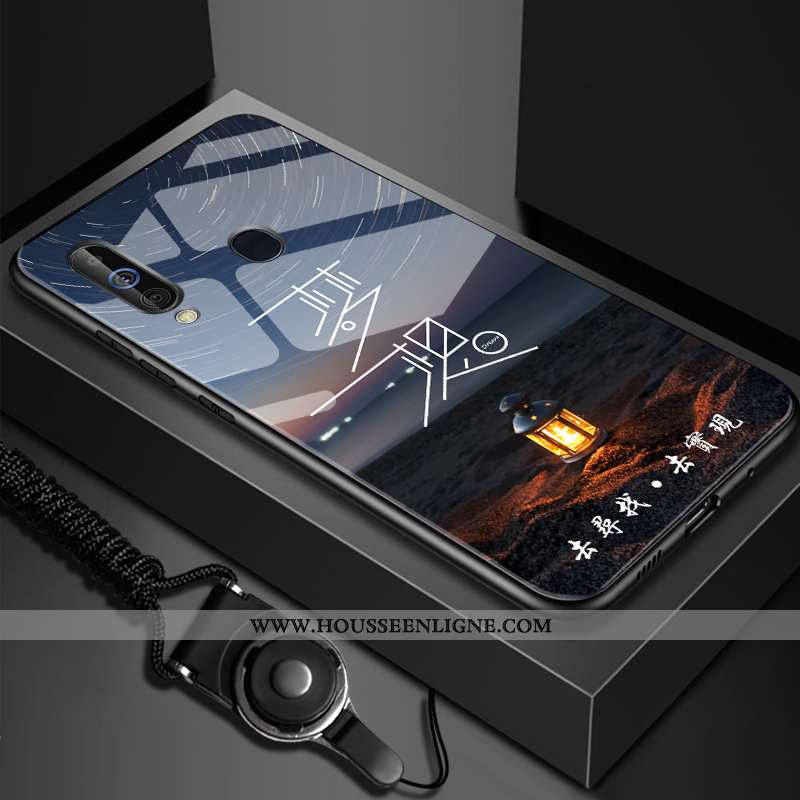 Housse Samsung Galaxy A60 Fluide Doux Silicone Étoile Étui Personnalisé Verre Téléphone Portable Noi
