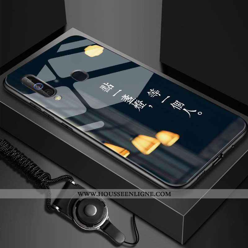 Housse Samsung Galaxy A60 Fluide Doux Silicone Étoile Étui Personnalisé Verre Téléphone Portable Noi