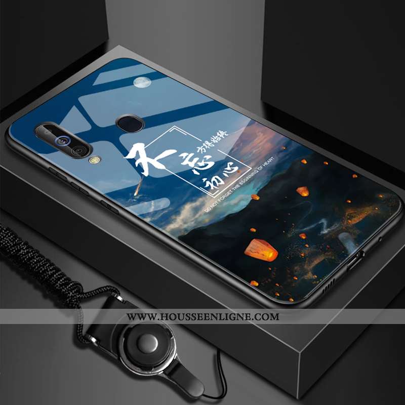 Housse Samsung Galaxy A60 Fluide Doux Silicone Étoile Étui Personnalisé Verre Téléphone Portable Noi
