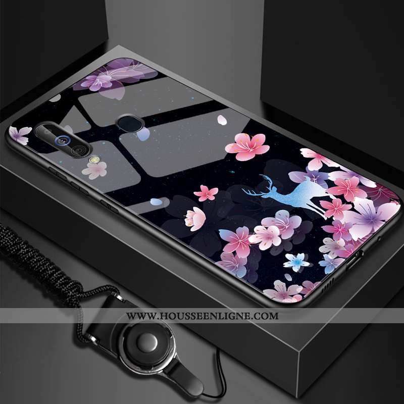 Housse Samsung Galaxy A60 Fluide Doux Silicone Étoile Étui Personnalisé Verre Téléphone Portable Noi
