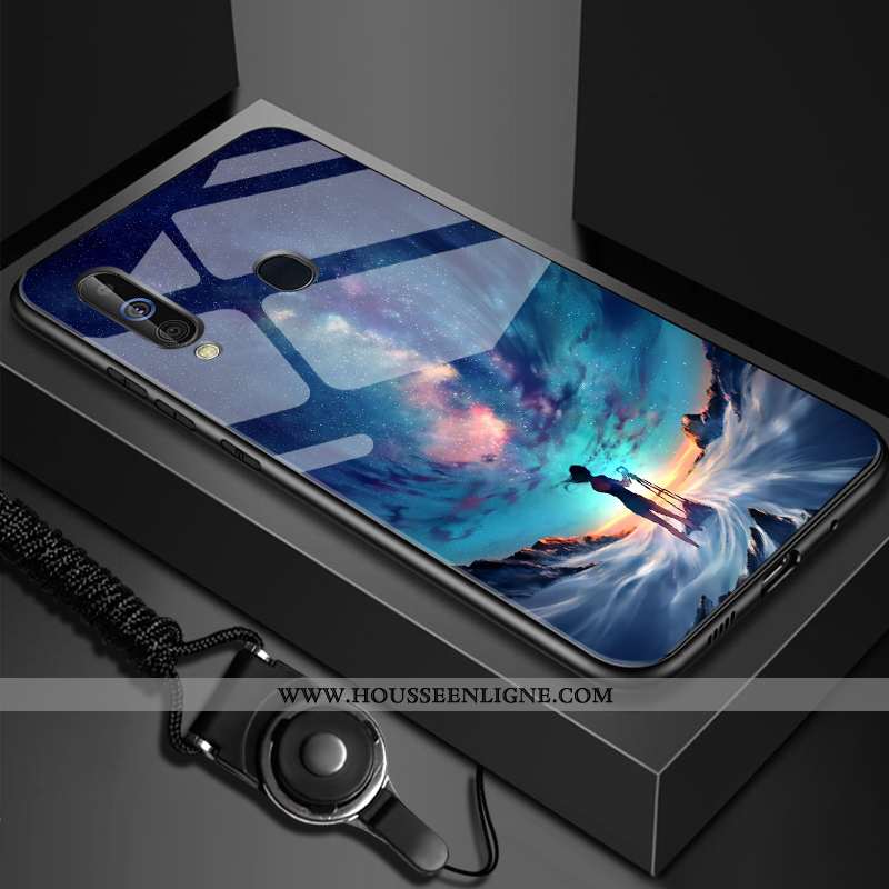 Housse Samsung Galaxy A60 Fluide Doux Silicone Étoile Étui Personnalisé Verre Téléphone Portable Noi