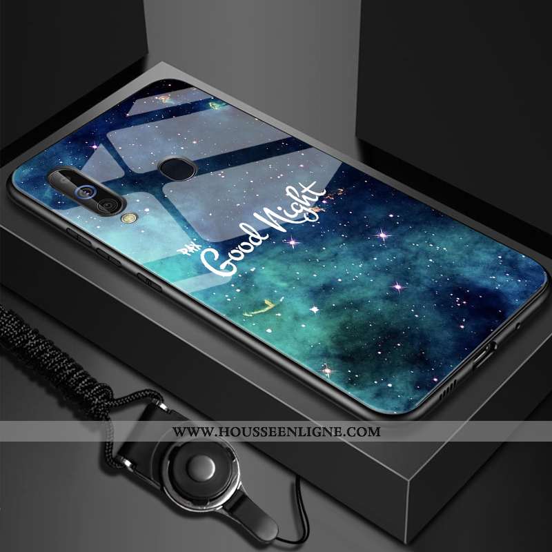 Housse Samsung Galaxy A60 Fluide Doux Silicone Étoile Étui Personnalisé Verre Téléphone Portable Noi