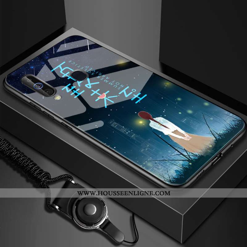 Housse Samsung Galaxy A60 Fluide Doux Silicone Étoile Étui Personnalisé Verre Téléphone Portable Noi