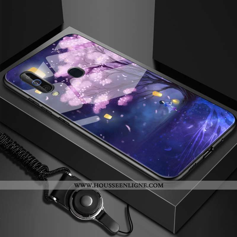 Housse Samsung Galaxy A60 Fluide Doux Silicone Étoile Étui Personnalisé Verre Téléphone Portable Noi