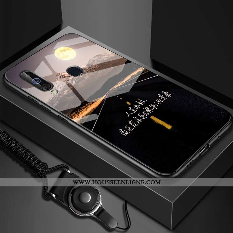 Housse Samsung Galaxy A60 Fluide Doux Silicone Étoile Étui Personnalisé Verre Téléphone Portable Noi