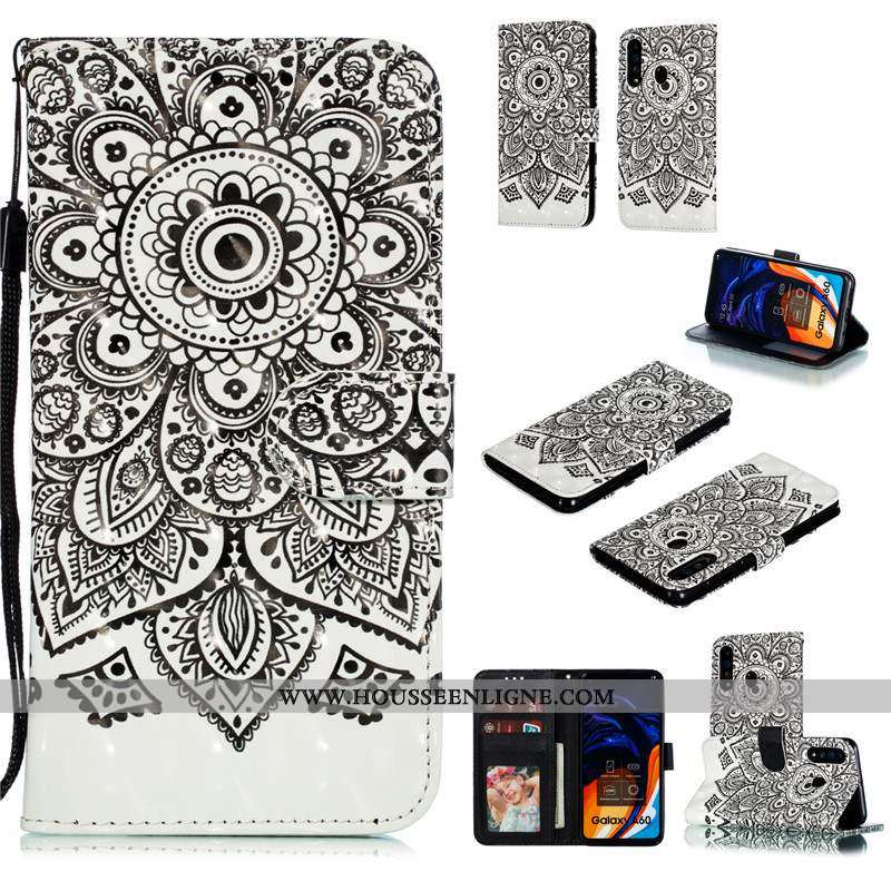 Housse Samsung Galaxy A60 Protection Charmant Bleu Téléphone Portable Étui Coque Étoile