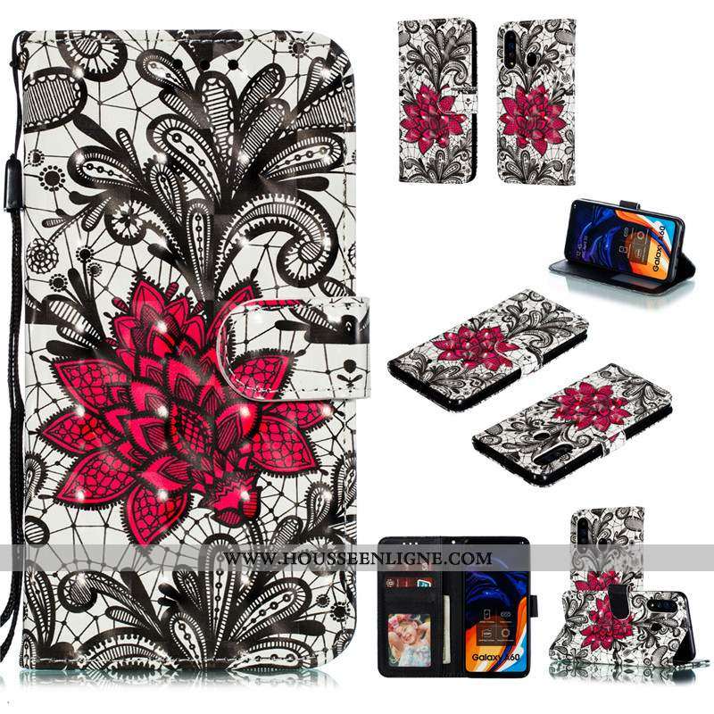 Housse Samsung Galaxy A60 Protection Charmant Bleu Téléphone Portable Étui Coque Étoile