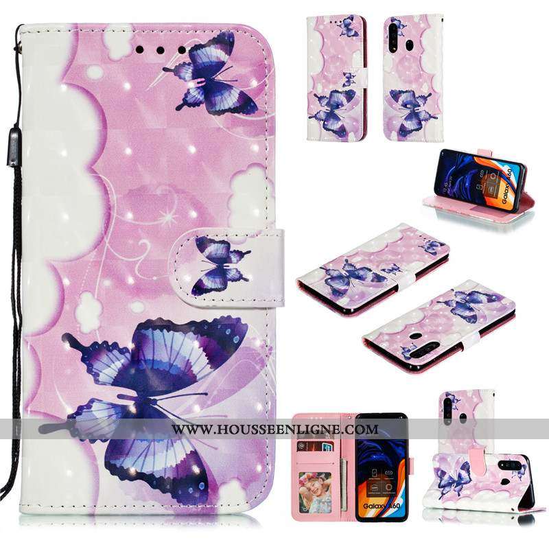 Housse Samsung Galaxy A60 Protection Charmant Bleu Téléphone Portable Étui Coque Étoile
