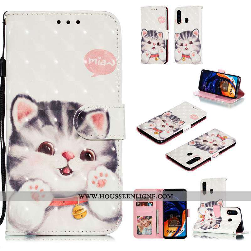 Housse Samsung Galaxy A60 Protection Charmant Bleu Téléphone Portable Étui Coque Étoile