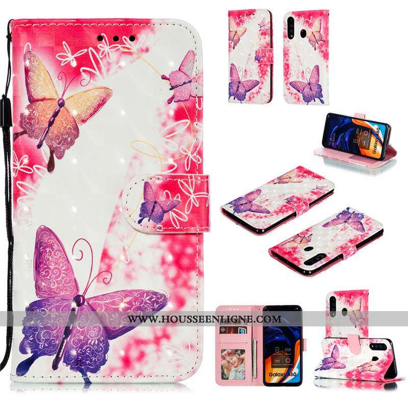 Housse Samsung Galaxy A60 Protection Charmant Bleu Téléphone Portable Étui Coque Étoile