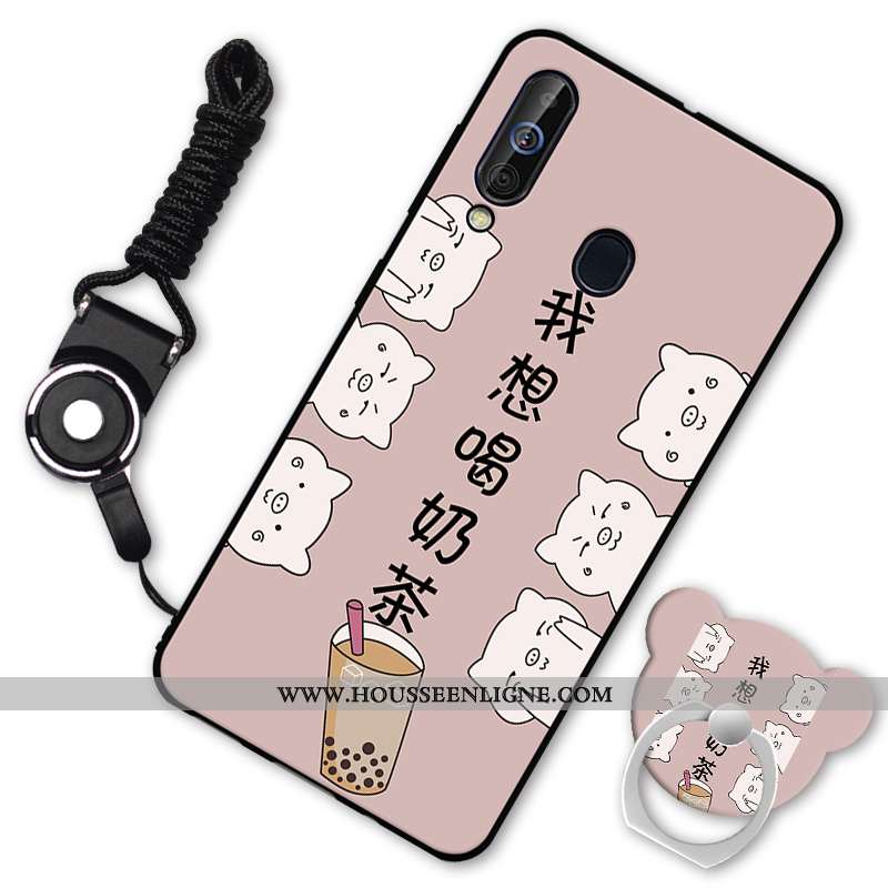 Housse Samsung Galaxy A60 Protection Fluide Doux Étui Téléphone Portable Silicone Noir Coque