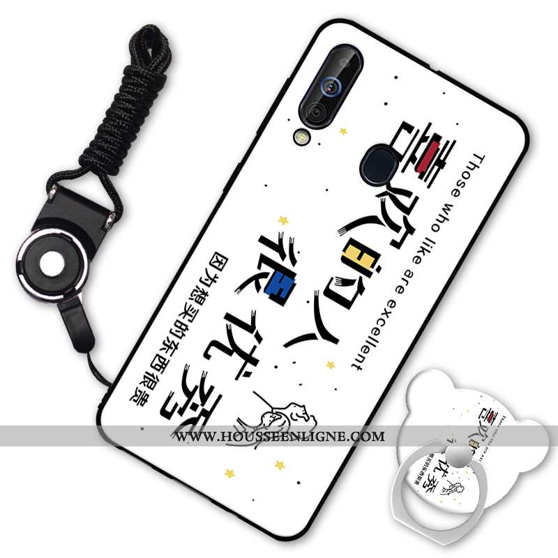Housse Samsung Galaxy A60 Protection Fluide Doux Étui Téléphone Portable Silicone Noir Coque